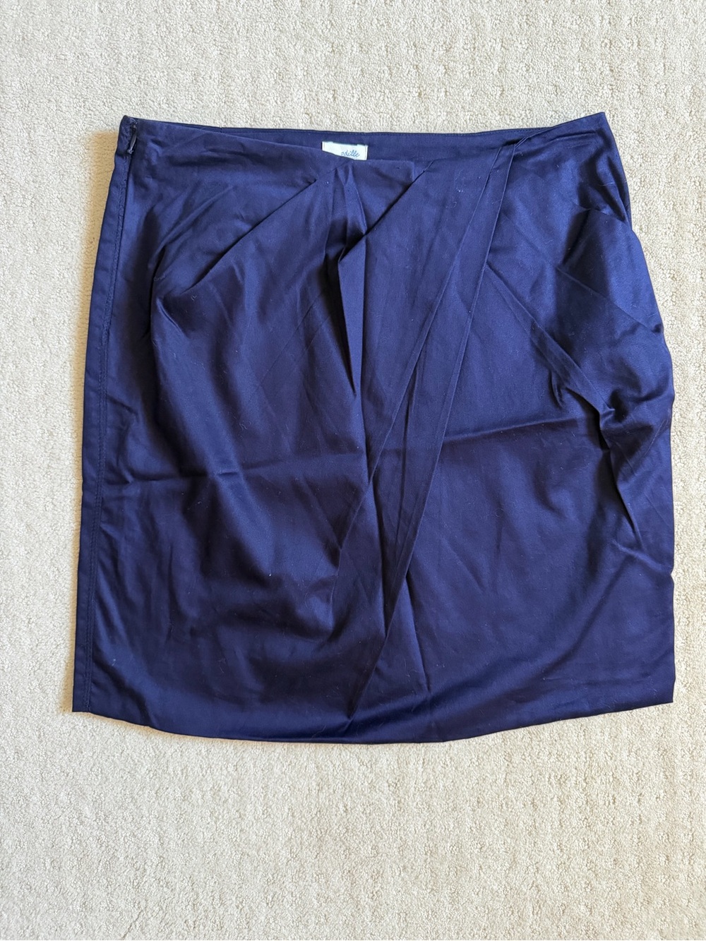 Anthropologie (Odille) Deep Purple Mini Skirt with Front Bubble Pleat Pocket
